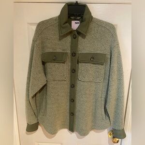 SO Sherpa Button-Front Shacket